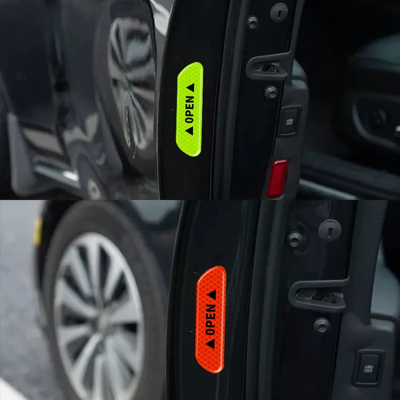 4PCS/set Car Reflective Strips Warning Stickers For Fiat 500 Grande Punto Bravo Doblo Ducato Fiorino Freemont Car Door Stickers