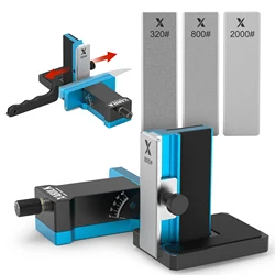 Upgraded Rolling Knife Sharpener Kit – Adjustable 10 – 40°, Removable Diamond Stones (320#, 800#, 2000#)