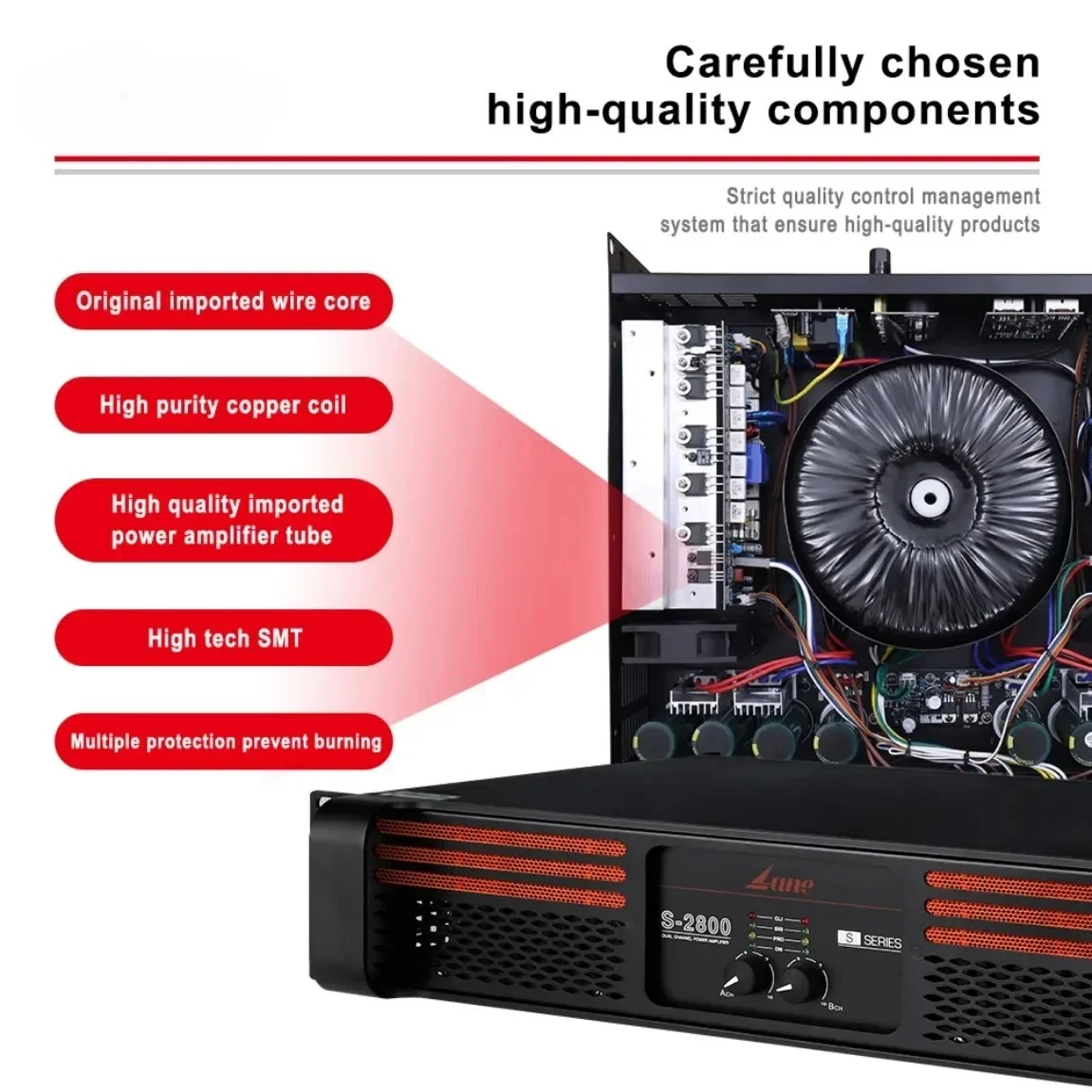 2025/Lane S-2800 Factory 2 Channel Professional Audio Circuit Board 2700W Class H Speaker Power Amplifier