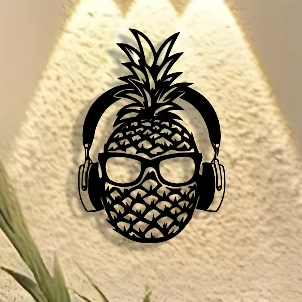 Elegant Metal Wall Art Abstract Pineapple Design Precision Crafted Home Office Decor 1pc