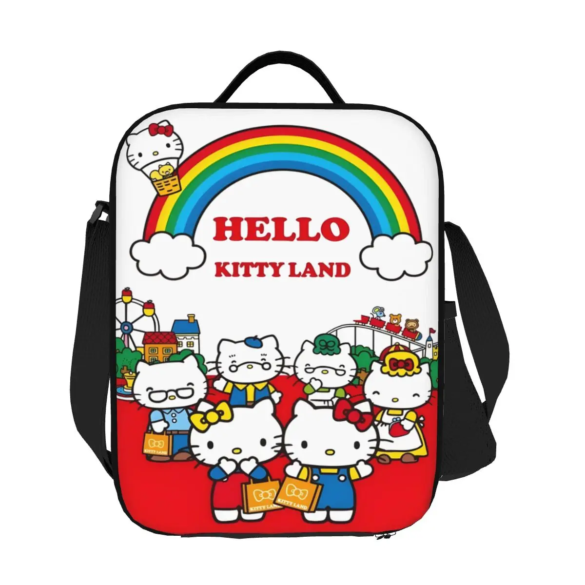 Custom Hello Kitty Land Lunch Bag Men Women Thermal Cooler Insulated Lunch Boxes for Adult Office