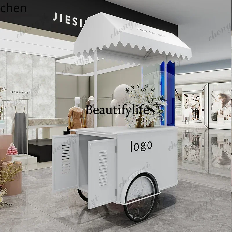 F182 mobile pink float wrought iron shopping mall activity promotion car mobile dining car