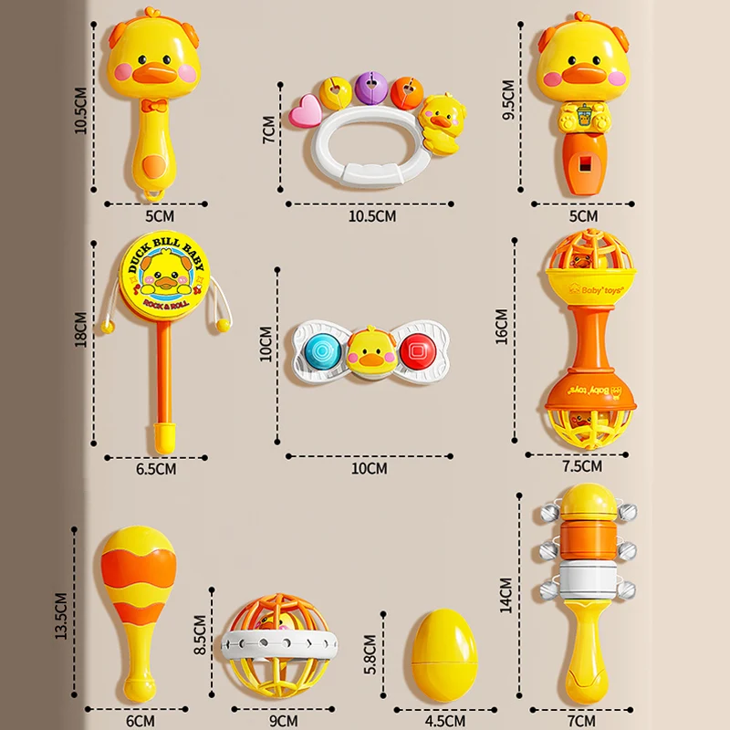 Sonagli per bambini Giocattoli educativi sensoriali per neonati da 0 a 12 mesi con manico morbido Set regalo di giocattoli per dentizione colorati e sicuri