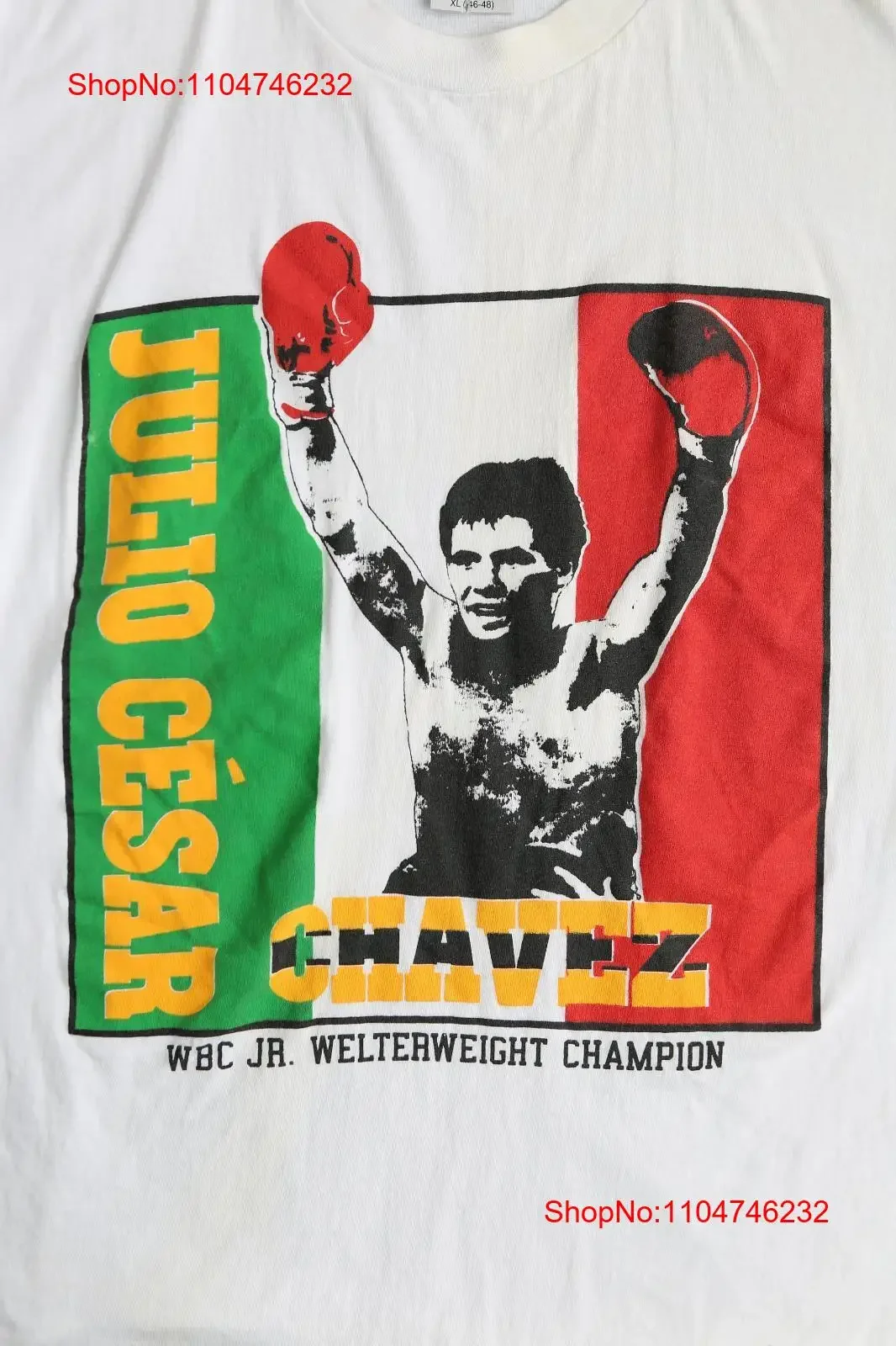 Julio Cesar Chavez boxeo blanco todas las tallas camiseta vintage lavado ligeramente versátil moda Top para uso diario estirado