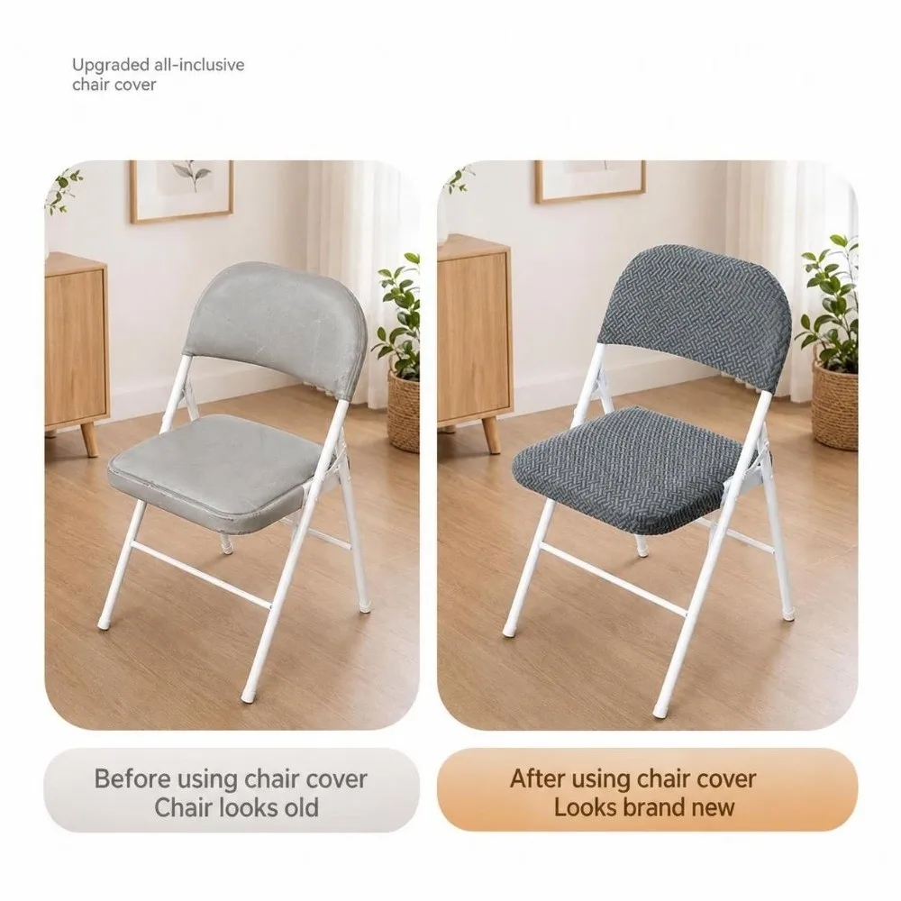 Modern Elastic Folding Dining Cover Dust-proof ​Breathable​ Split Chair Cover Removable Backrest Chair Cover for Home&Office