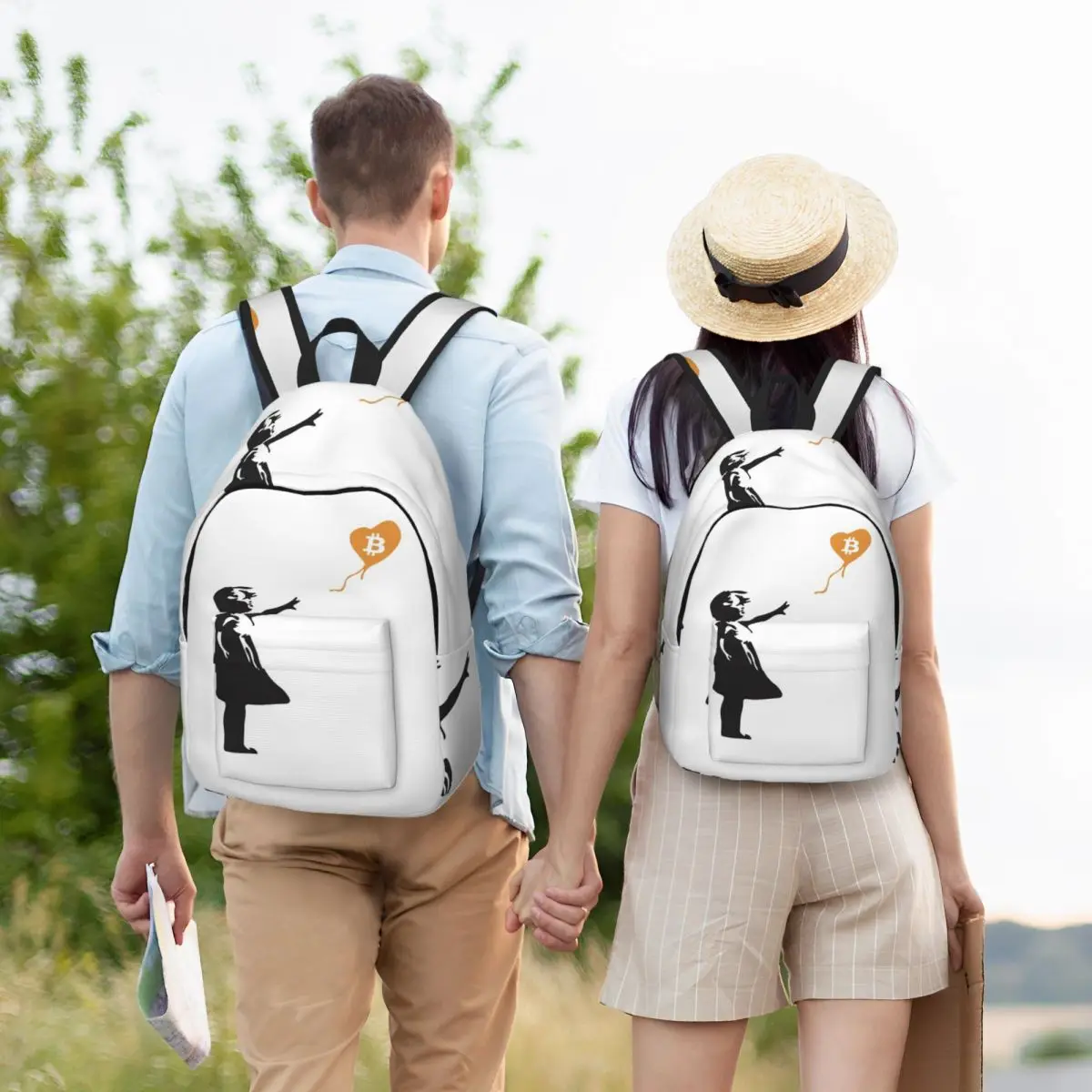 Girl With Balloon - BTC Backpack Student BookBag Children School Bag Laptop Shoulder Bags for Boys Girls
