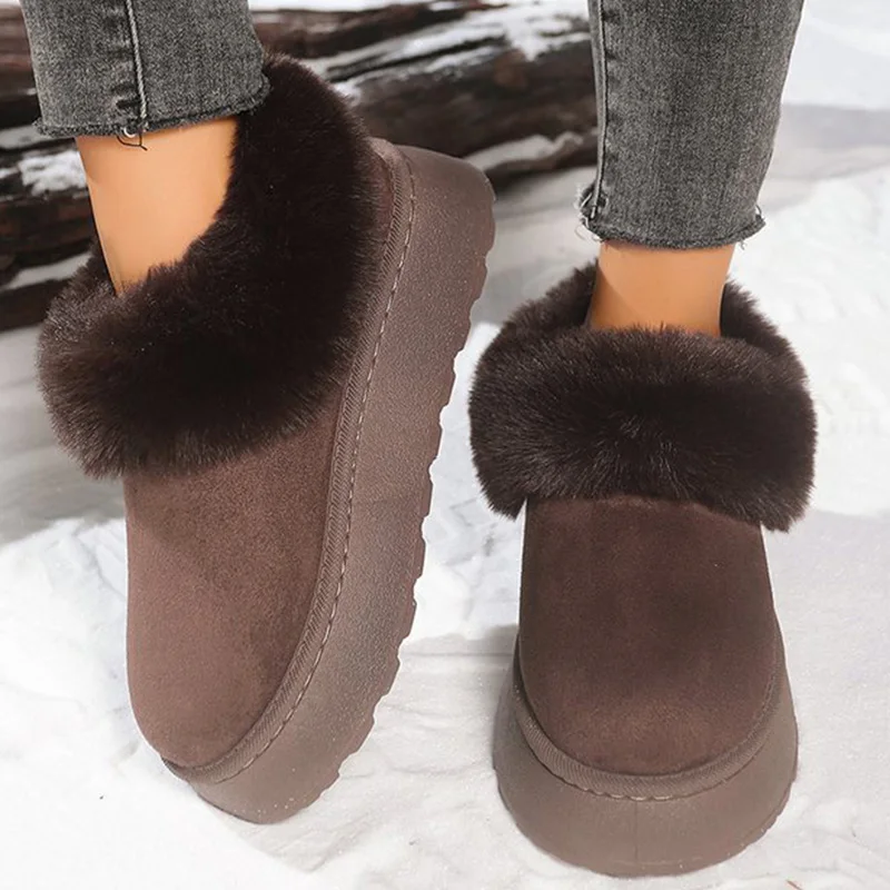 

Зимние зимние ботинки больших размеров 44, женские теплые ботильоны на толстой подошве, удобные короткие плюшевые морозостойкие ботинки для женщин