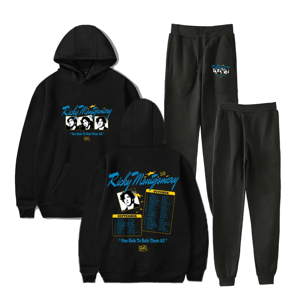 

Ricky Montgomery One Rick To Rule Them All Tour Hoodie Suit Pocket Drawstring Hoodie Streetwear Man/Woman 2 Pieces Sets