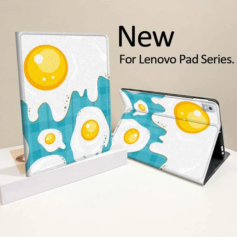 

Interesting Snack Fried Egg For Lenovo Tab Xiaoxin Pad 700 Y900 Gen4 K10 P11 GT K11 3rd P11 P12 Plus Pro Gen Tablet Case