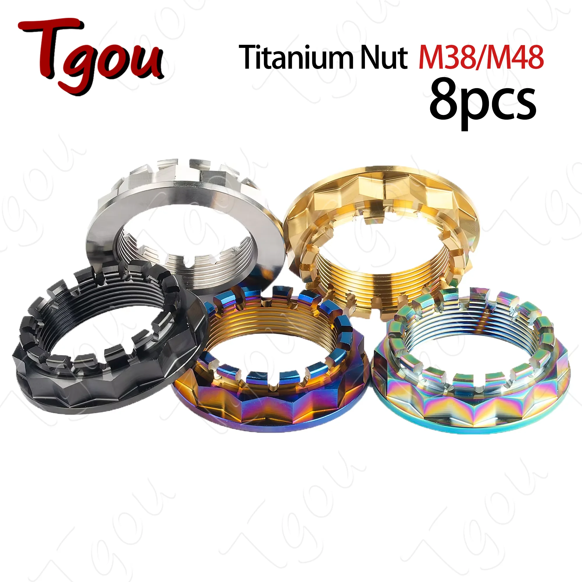 Tgou Titanium Nut M38 M48 Rear Wheel Axle Nuts for Ducati  8pcs