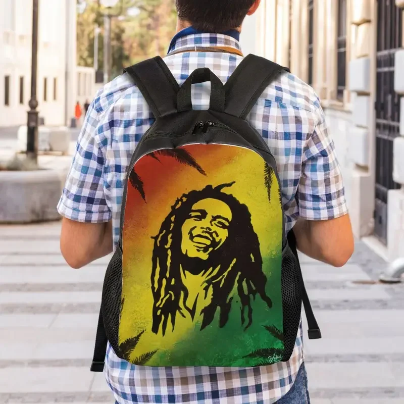 Gepersonaliseerde Jamaica Reggae Rock Bob Marley Rugzakken Vrouwen Mannen Mode Boekentas Voor College School Tassen