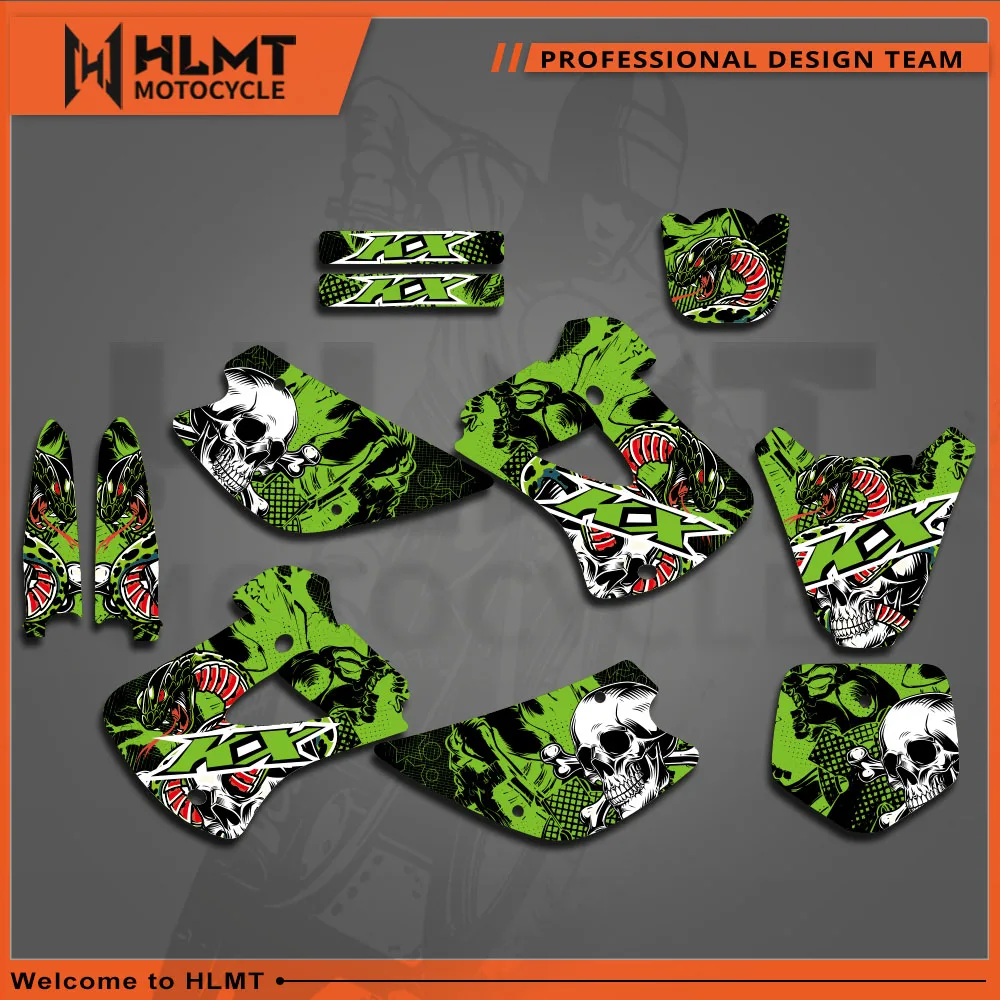 HLMT Motorcycle Graphics Decal Sticker Kits for Kawasaki KX85 KX 85 1998 1999 2000 2010-2012 2013 Number Name Background Custom