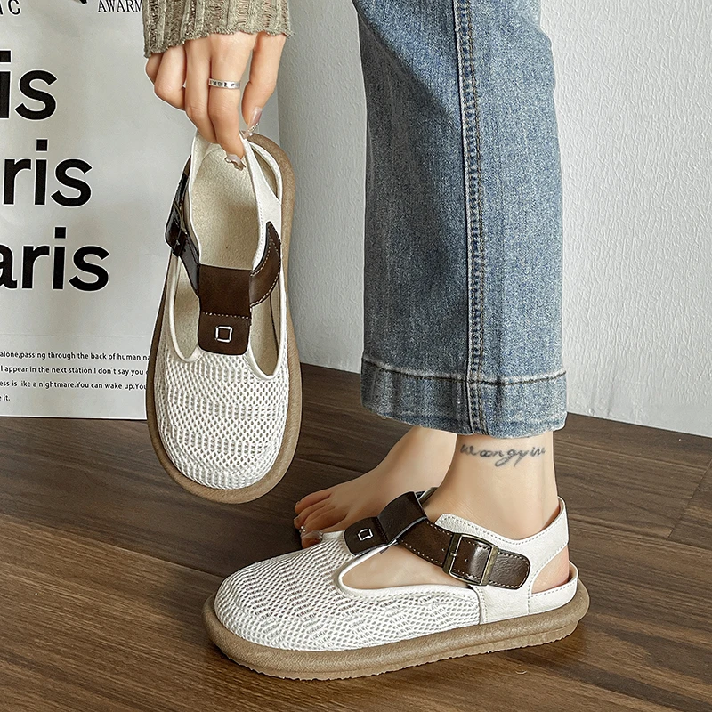 

New Fashion Mesh Breathable Women's Sandals Summer Soft Comfortable Flat Shoes Casual Outdoor Platform Beach Shoes Women Sandals