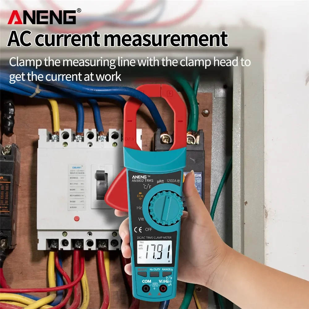 ANENG AN8802 multimetro intelligente digitale True RMS Clamp Meters Tester di corrente AC/DC voltmetro elettrico di frequenza 1200A Tool