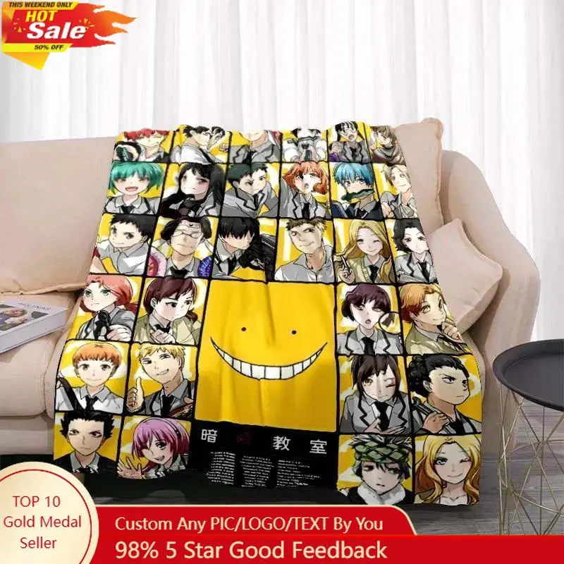 

New Anime Sofa Blanket Assassination Classroom Warm Bed Fleece Custom Nap Home Fluffy Soft Blankets King Size Microfiber Bedding