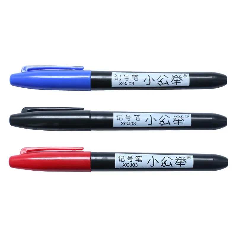 10 Pcs/lot Permanent Waterproof Marker Pen Medium Point 1.5mm Black Blue Red Ink Marker Pen for Art Supplies Stationery Pen