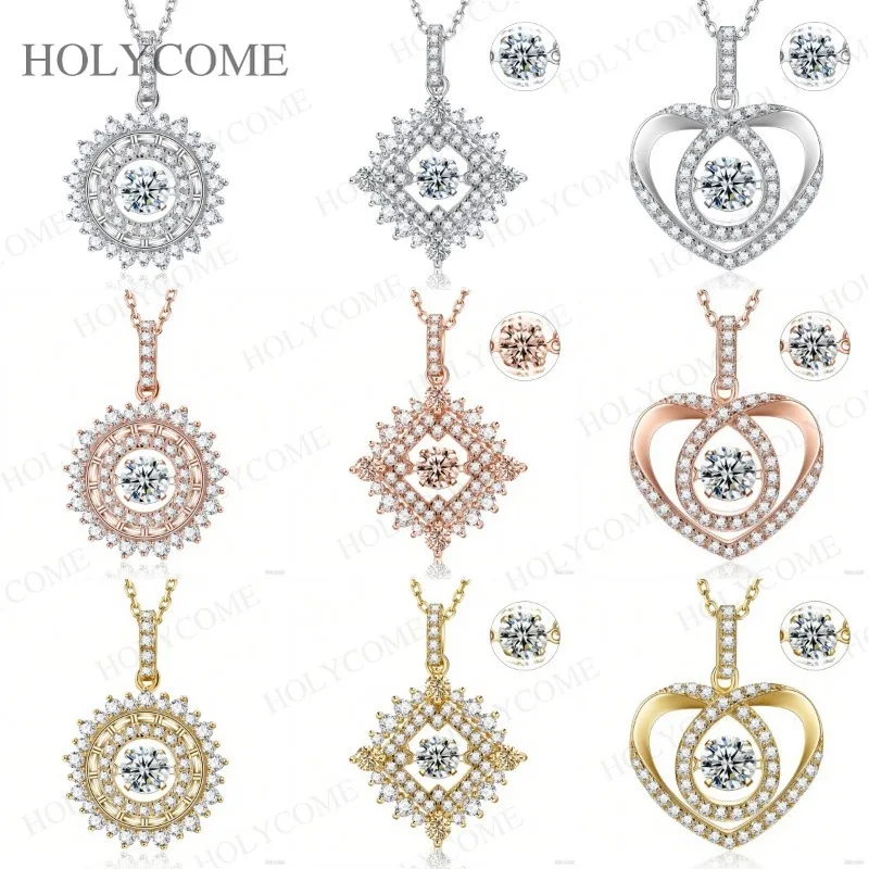 

0.5CT D Color Moissanite Necklace 925 Sterling Silver Lively Pendant Neckalce VVS1 GRA Certificate Jewelry Gifts For Women Men