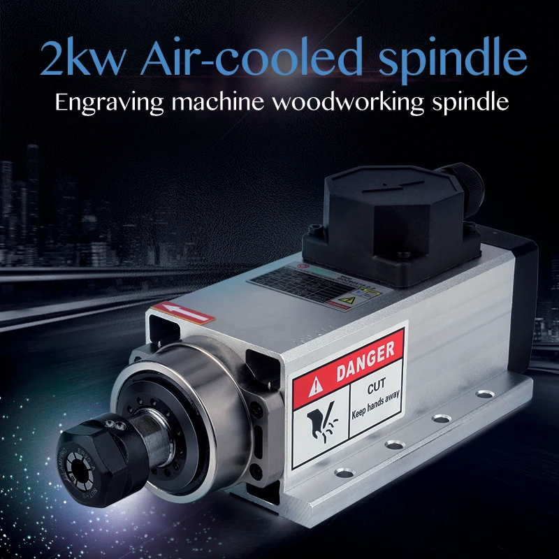 2.2KW Spindle Air-cooled 2200W 220V CNC Milling Motor+13 pcs ER20 collets(1-13mm)For CNC Machine Tool