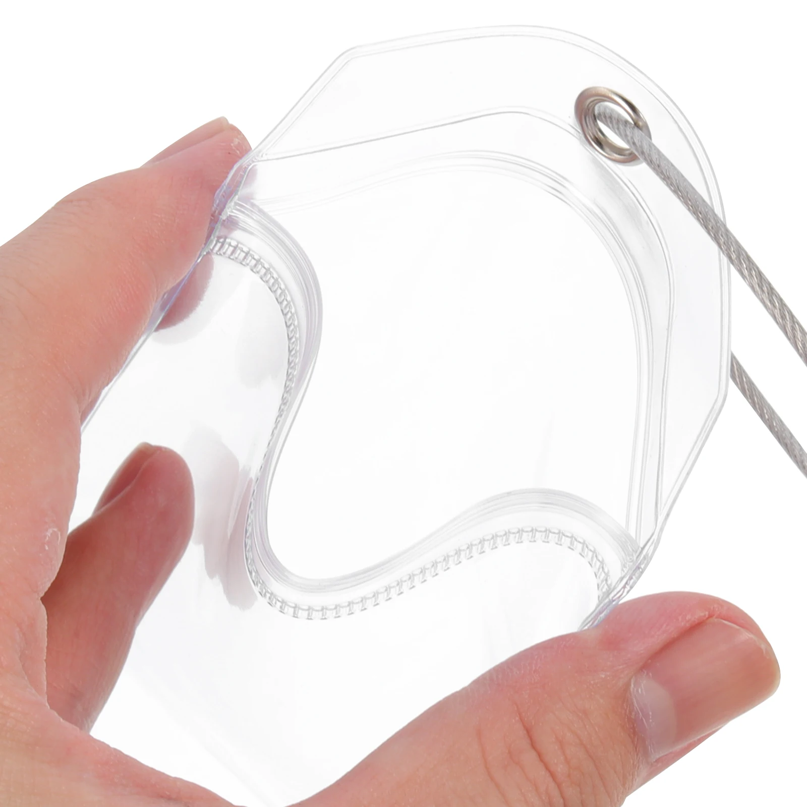 

5 Sets Pvc Id Card Holder Badge Sleeve Clear Work Cards Cover With Steel Wire Anti-Scratch Transparent Name Badge Holder