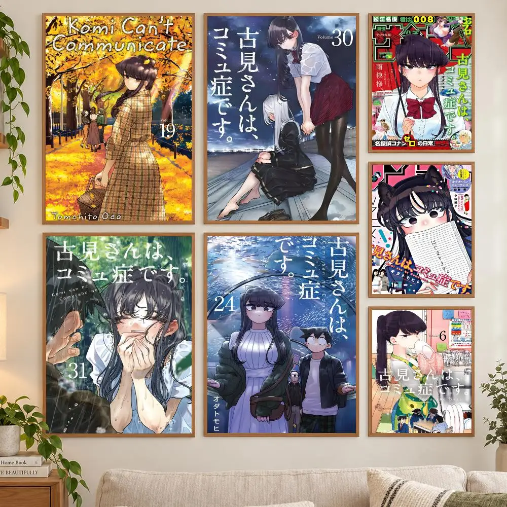 Komi Can't Communicate Poster HD art sticky wall waterproof home living room bedroom bar aesthetic decoration