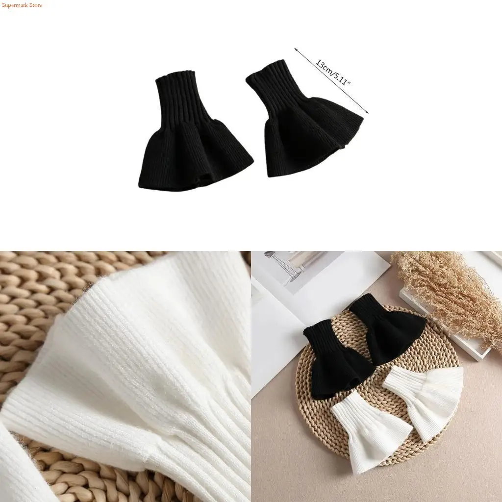 Q5WE 2pcs/pair Girl Ruffle Fake Sleeves Pleated False Cuff Sweater Apparel