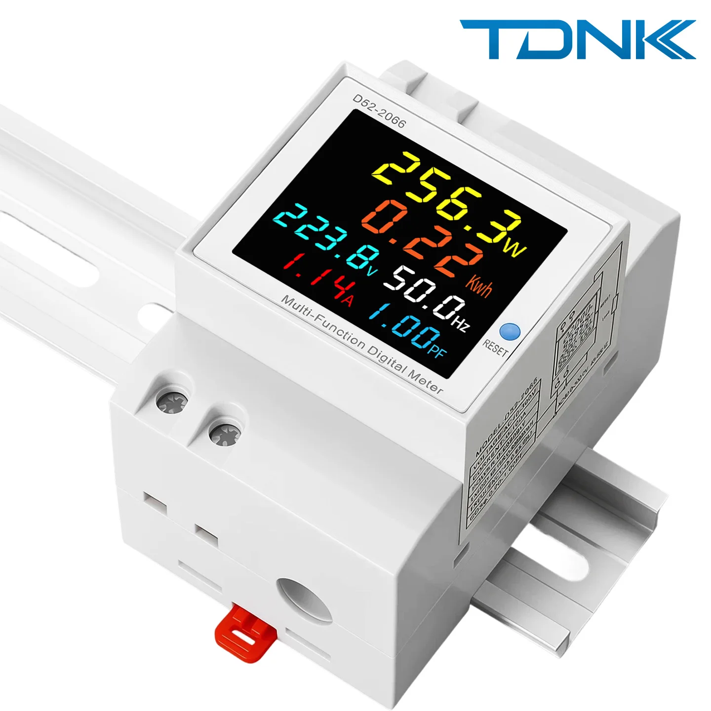 TDNK D52-2066 Din Rail Digital Multifunction Energy Meter AC 220V Voltmeter Ammeter Wattmeter Kwh Frequency Power Factor Monitor