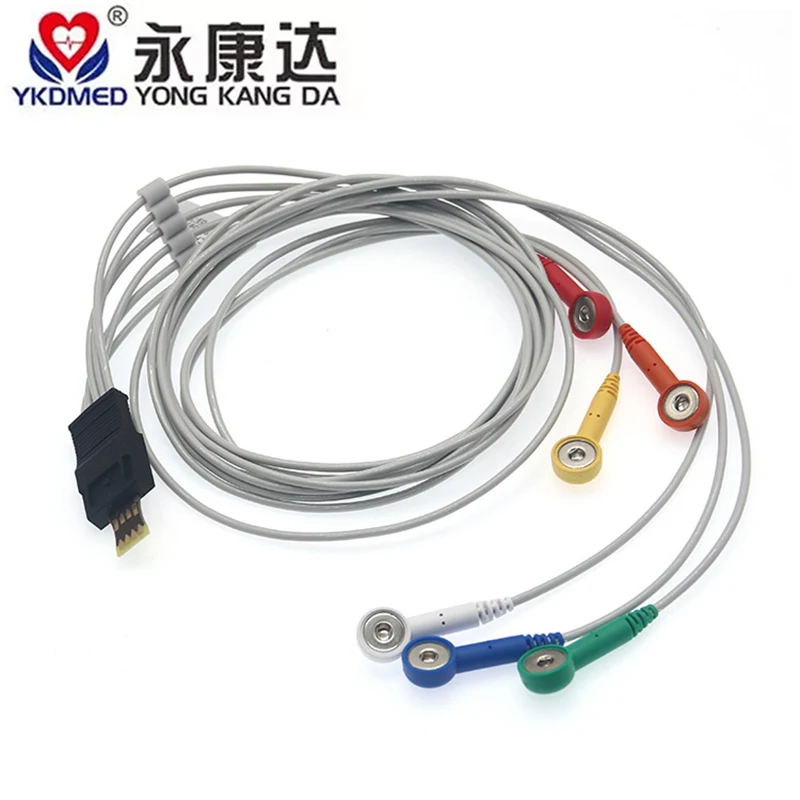 

Compatible with xL dynamic ECG/EKG Holter cable MT-101 6 lead wire buckle Snap Ends