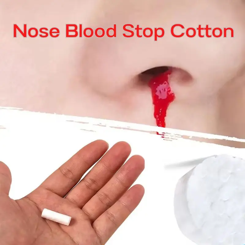 Nasal Hemostasis Plug Nose Blood Stop Cotton Swab Dental Nose Bleeding Stop Cotton Roll Stops Bleeding Fast for Kids/Teens/Adult