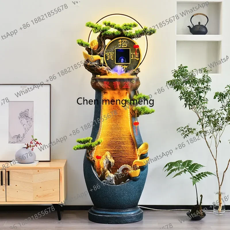 AB03Lucky rockery flowing water ornament circulating feng shui wheel floor living room decoration