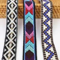 50 Yards Polyester Cotton Woven Jacquard Webbing 30-33mm Ethnic Ribbon Tape For Garment Sewing Home Textile Handmade Accessories