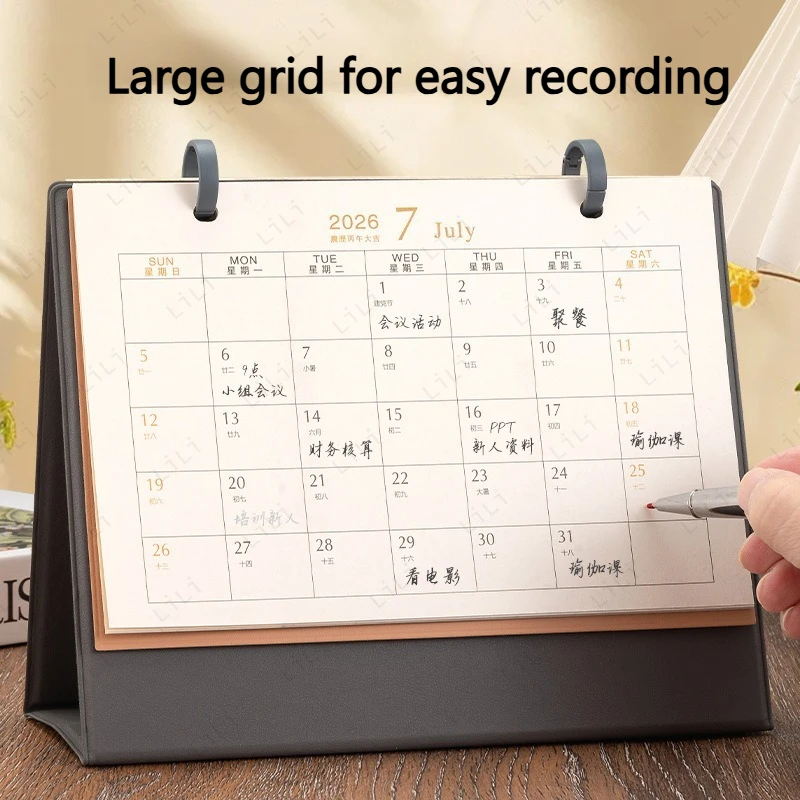 Kalender Kulit Kreatif 2026, Perencanaan Kalender Meja, Ornamen Kalender, Hadiah Bisnis, Hadiah Pendamping Rapat Tahunan Perusahaan