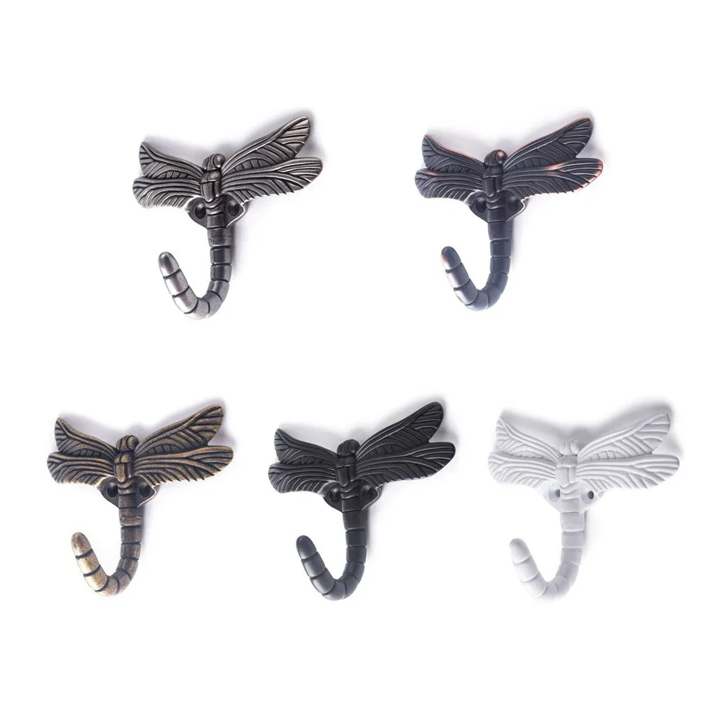 Dragonfly Wall Hooks Coat Rack Towel Hooks Jacket Holder Bathrobe Rack Key Hooks Backpack Hanger Tool Holder Pet Leash Hanger