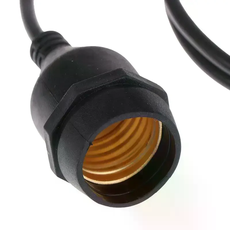 Black/White Waterproof E27 Lamp Holder With Power Cord Socket Industrial Farm Screw String Lamp Connector For Breeding Farms