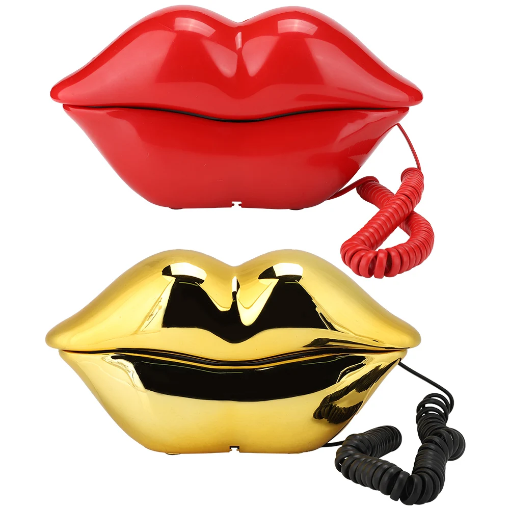 WX-3061 متعددة الوظائف لطيف الشفاه شكل الهاتف هاتف مكتبي المنزل الديكور مجموعة الهاتف