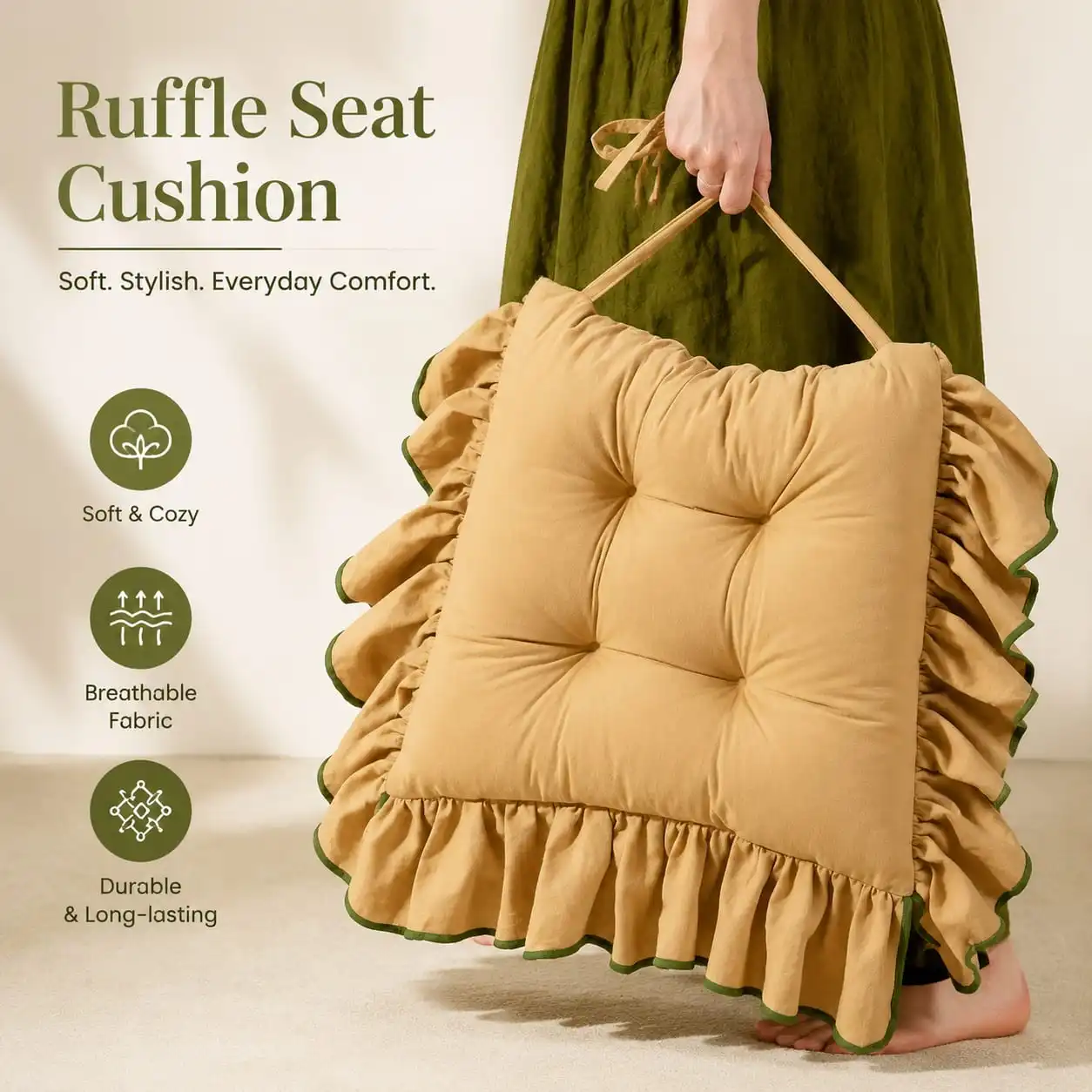 Cotton cloth fixed needle thickened chair cushion dining chair cushion living room office thickened seat cushion