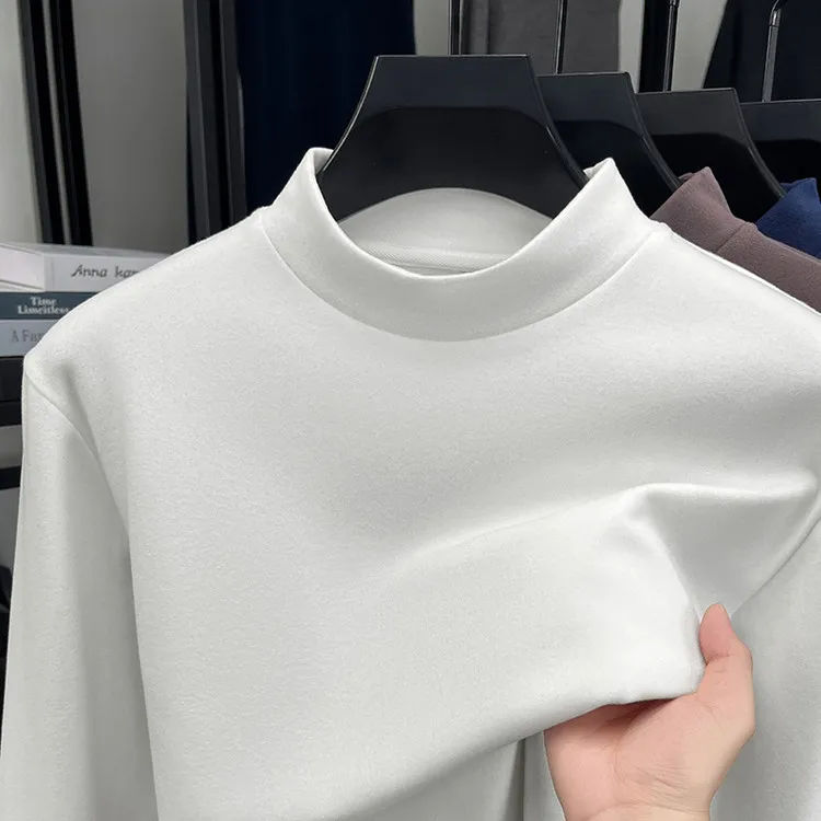 

Warm Knitted Sweater f High Collar Youthful Vitali Sle Midlife Comfortable Long Sve Overhead Men's Daily Wear Polye...