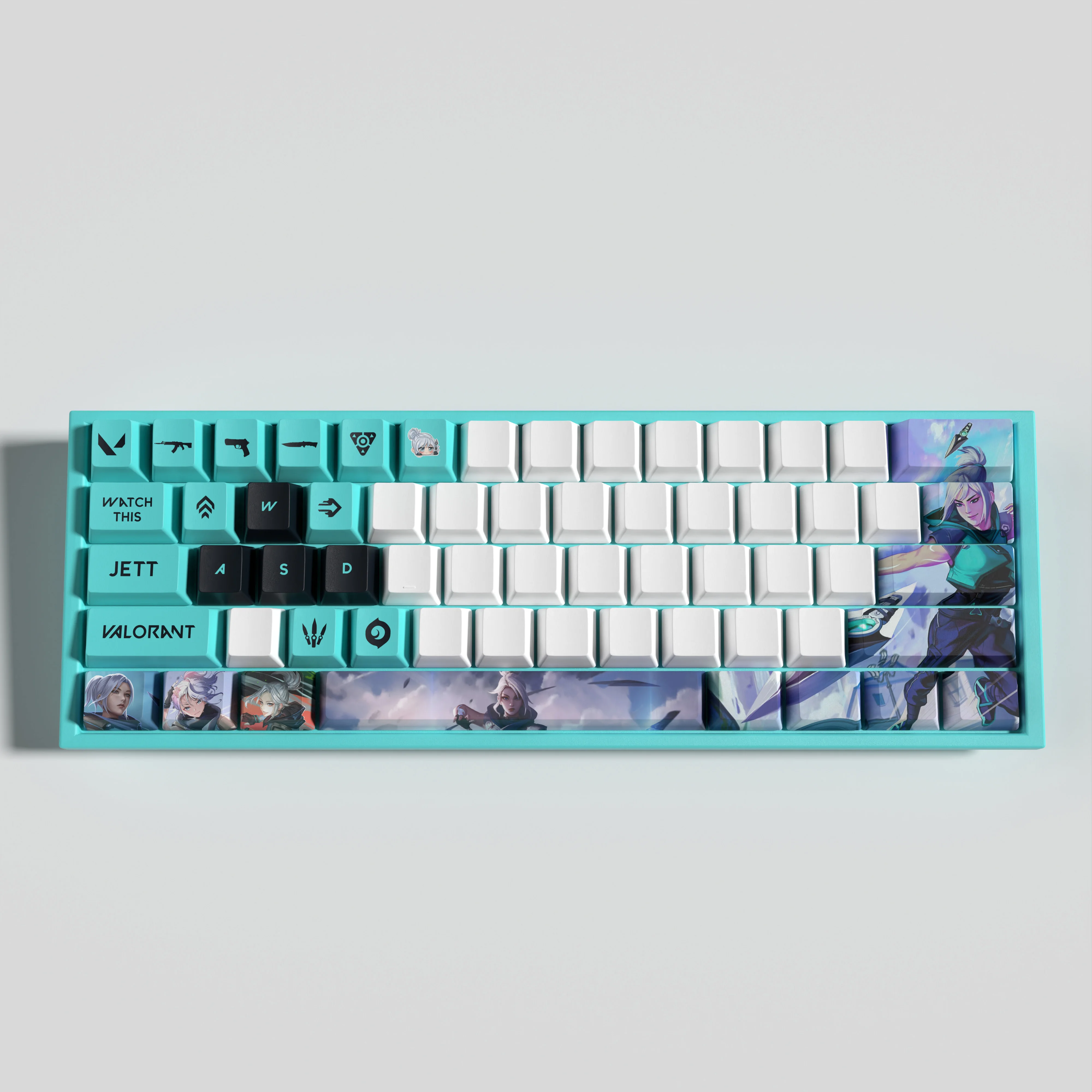 Vlaorant Keycaps Jett Keycaps 29 Toetsen Mini Set Oem Profiel Pbt Dye Sub Keycaps