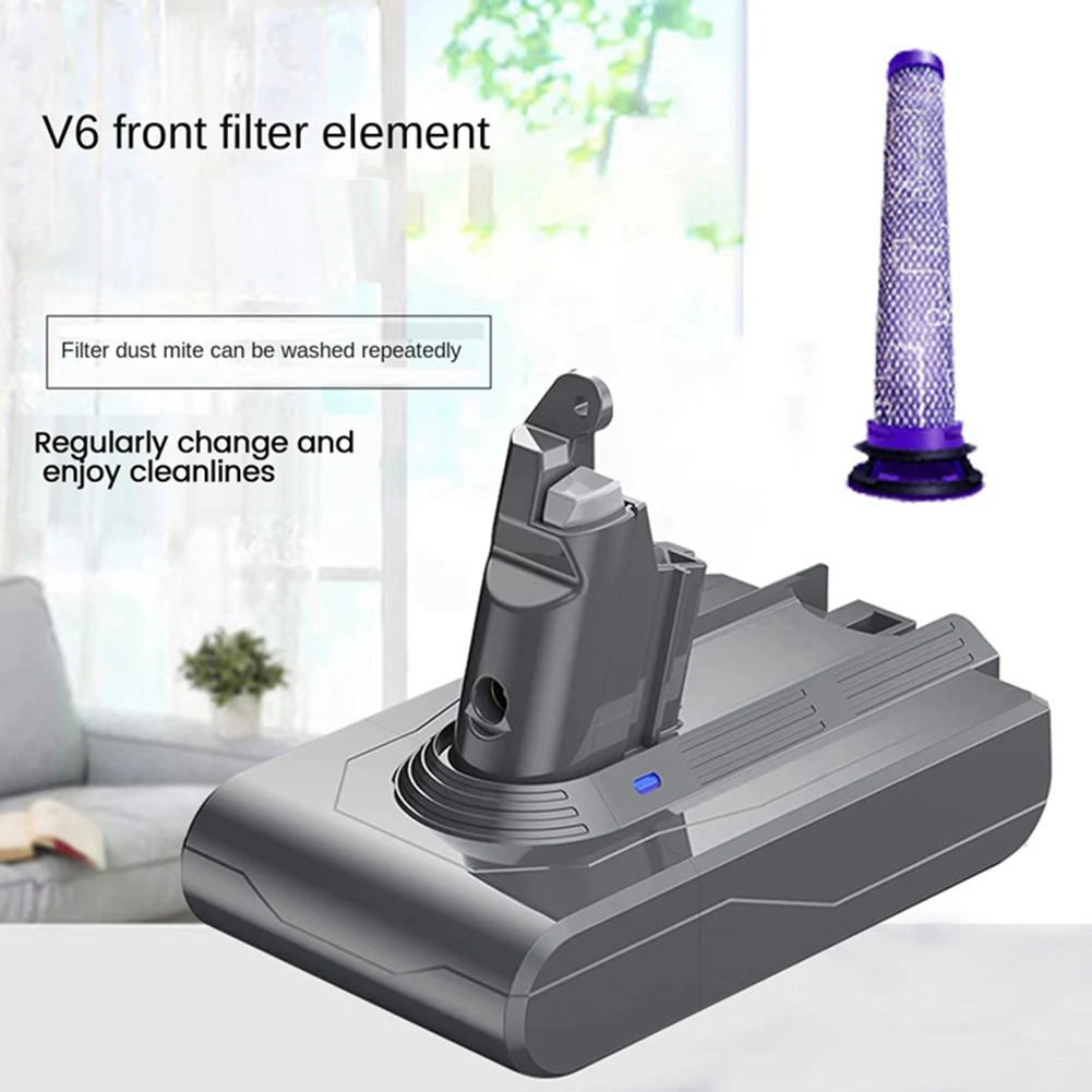 

【RECOMENDAR】21.6V V6 DC62 Battery Adapter+Front/Rear Filters Replace For Dyson V6 SV04 SV03 DC58 DC59 DC61 DC74 Animal DC72 Vacu