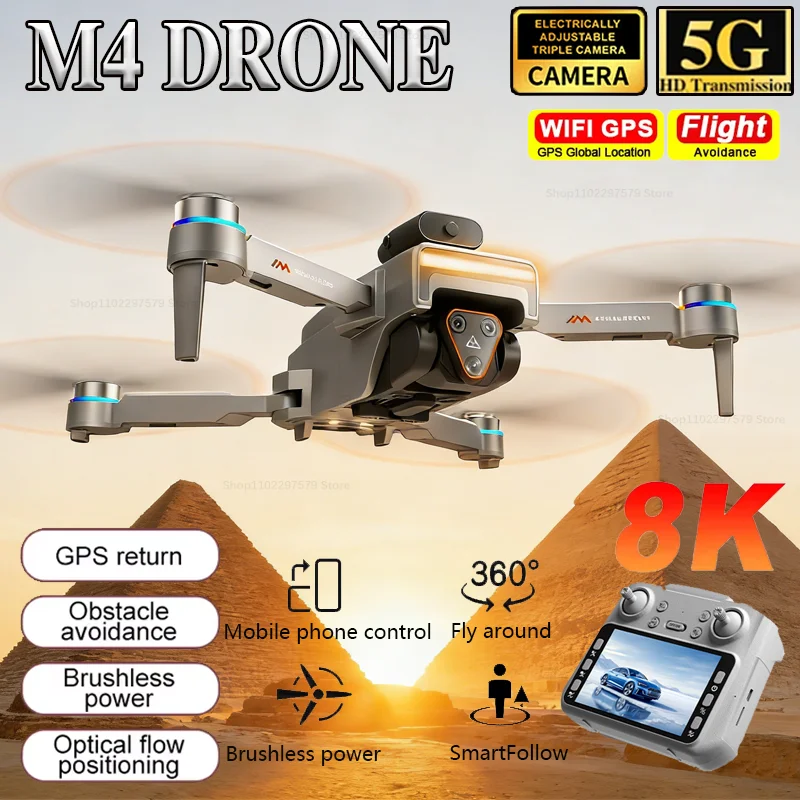 

Новый M4 RC беспилотник WIFI FPV Hover Professional 4K/8K HD камера аэрофотосъемка препятствий избежать складных Quadcopter игрушки подарки