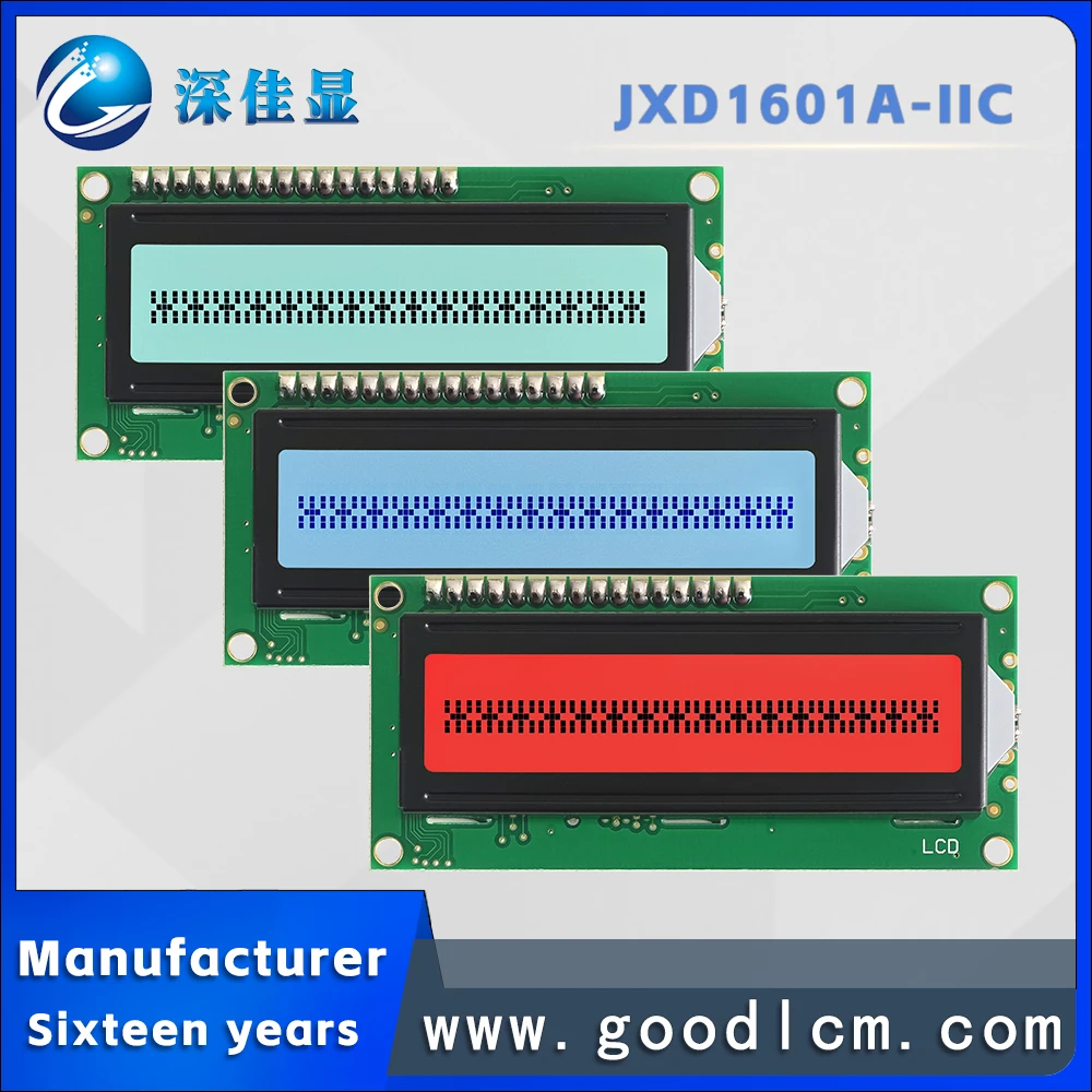 High quality IIC/I2C Russian language 16*1 character display screen JXD1601A-IIC Wide temperature range LCM Backlight module