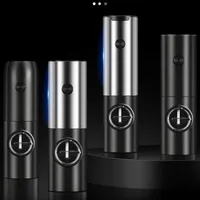 Rechargeable Electric Salt and Pepper Grinder Set with Charging Base Stainless Steel Automatic Salt Pepper Grinder