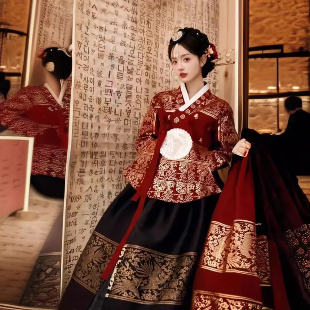 New Korean Princess Hanbok Dress Clothing Women Traditional Palace Stage Dance Performance Costume