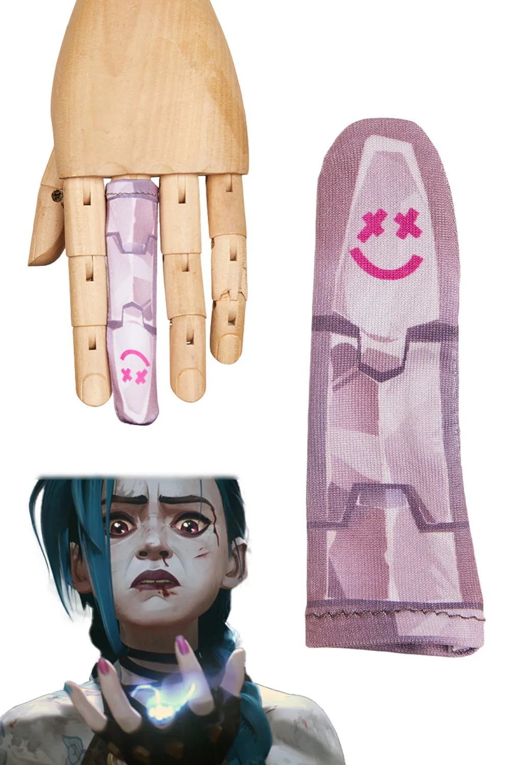 Disguise Arcane Jinx Fake Finger Cover Game LoL TV 2 Cosplay Costume Accessories Women Role Play Fancy Dress Up Party Prop