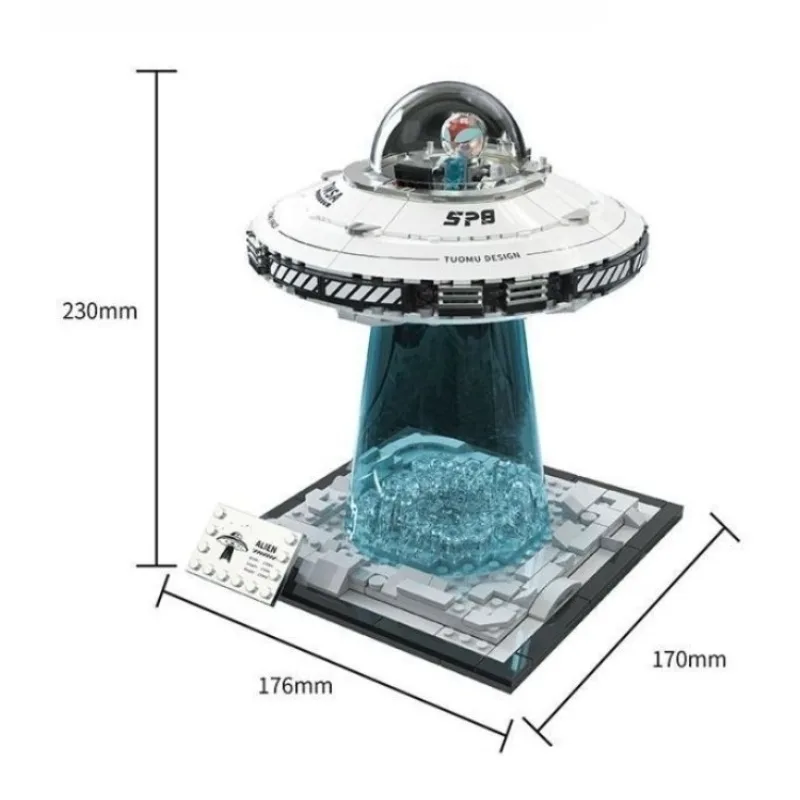 

Набор строительных блоков «Светящийся НЛО»: DIY-модель инопланетного космического корабля со светящейся подставкой, конструктор, декоративный подарок для детей и взрослых
