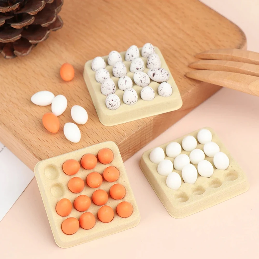 35pc Dollhouse Miniature Simulation Eggs Food Baking Model Micro 1/12 Pretend Play Kitchen Toy For Girl Gift