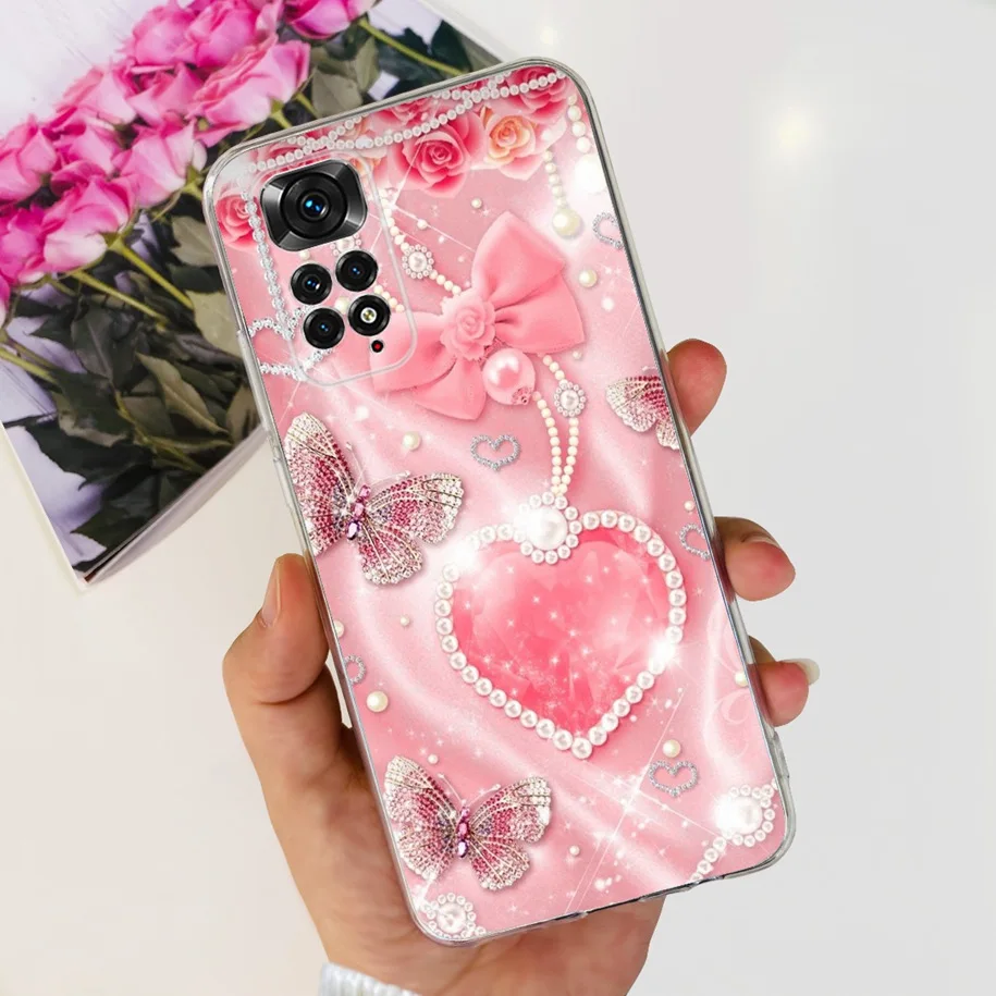 For Xiaomi Redmi Note 11 Cases Redmi Note 11s Cover Popular Flower Butterfly Soft Clear Cover For Redmi Note11 Note11S 5G Fundas