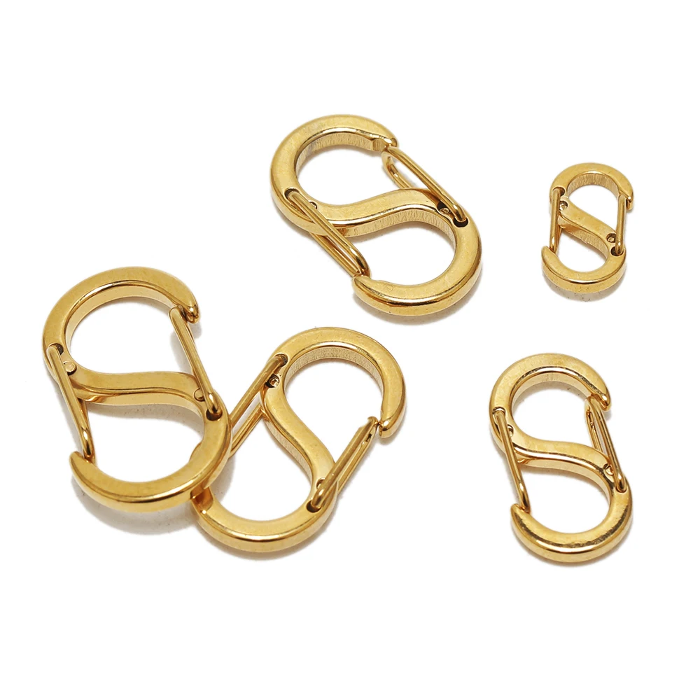 5 pçs 18k ouro aço inoxidável chique letra s fivela primavera lagosta fechos colar ganchos pulseiras conector diy jóias fazendo