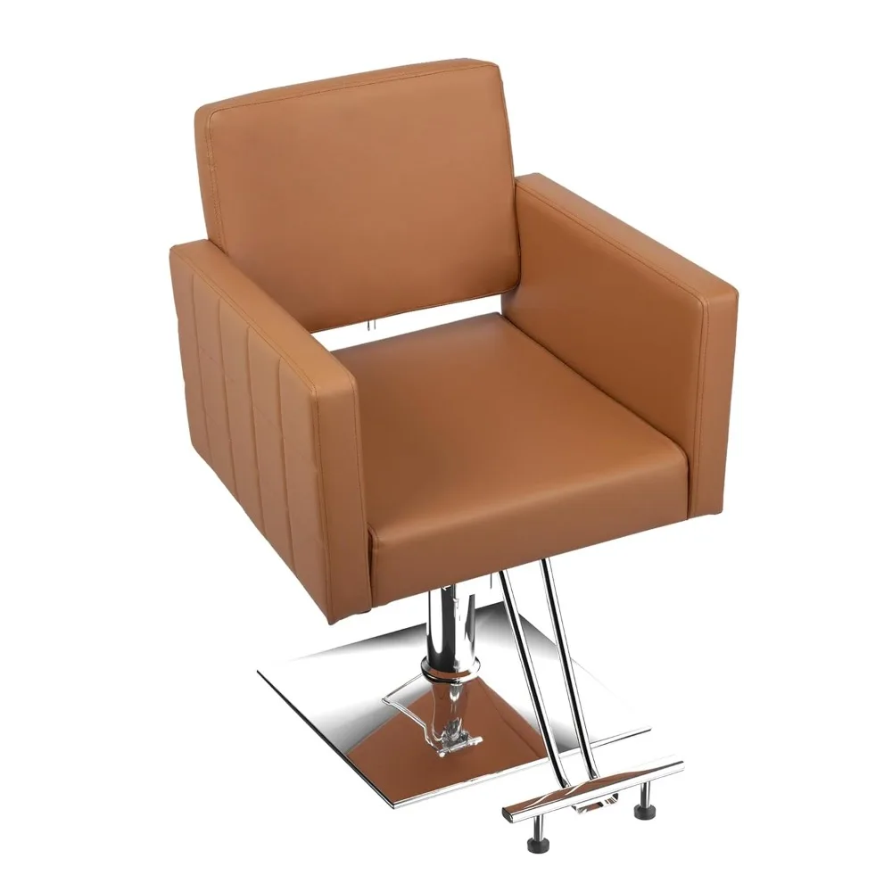 

Barber Chairs with Heavy Duty Hydraulic Pump, Salon Chairs with Square Base & Stainless Steel Footrest, Styling Chairs