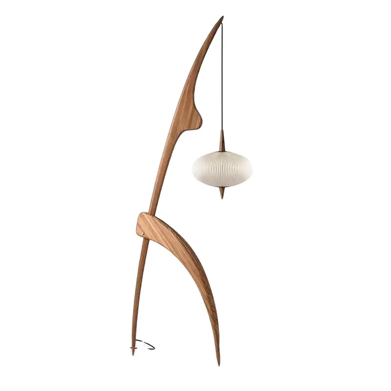 

Nordic Modern Creative Walnut Led Floor Lamp for Home Decoration