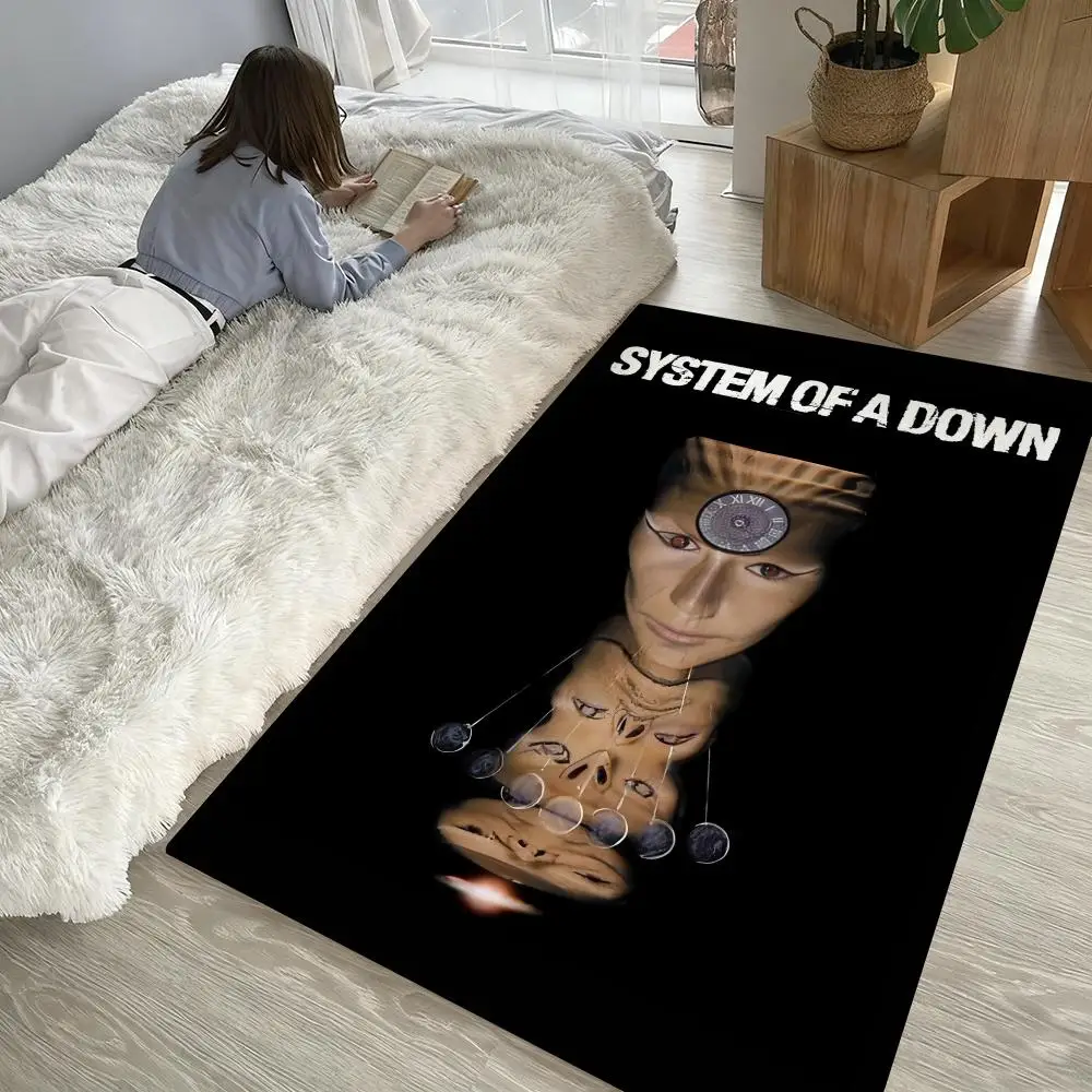 

S-System of a DownS cool Rock Floor Mat Soft Thickened Non-Slip Door Mat for Living Room Home Decor Flannel Rugs